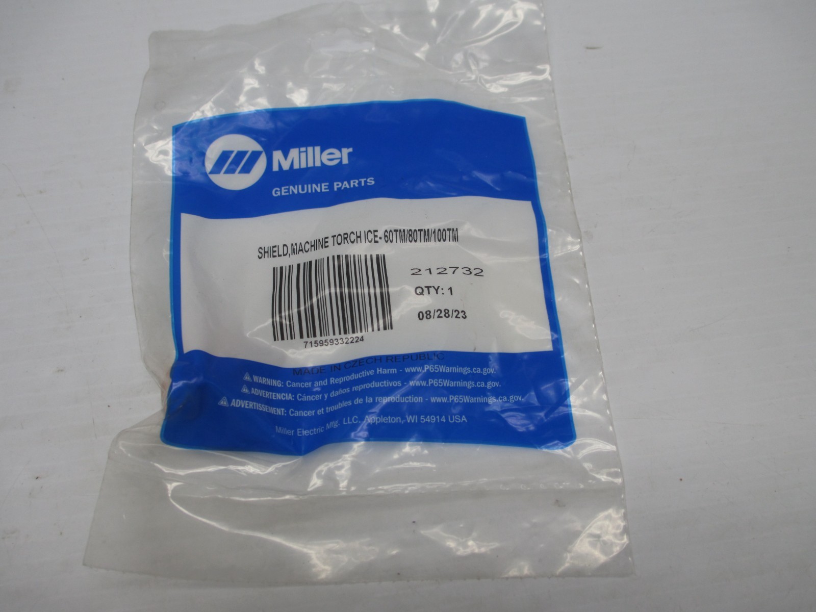 OEM Miller Machine Torch Shield 212732