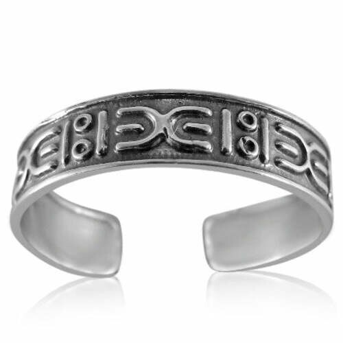Patterns Design Toe Ring Genuine Solid Sterling Silver 925 Size Adjustable