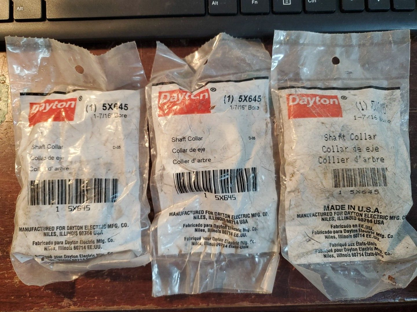 (3-PCS) DAYTON 5X645 SHAFT COLLAR (TA45MS)