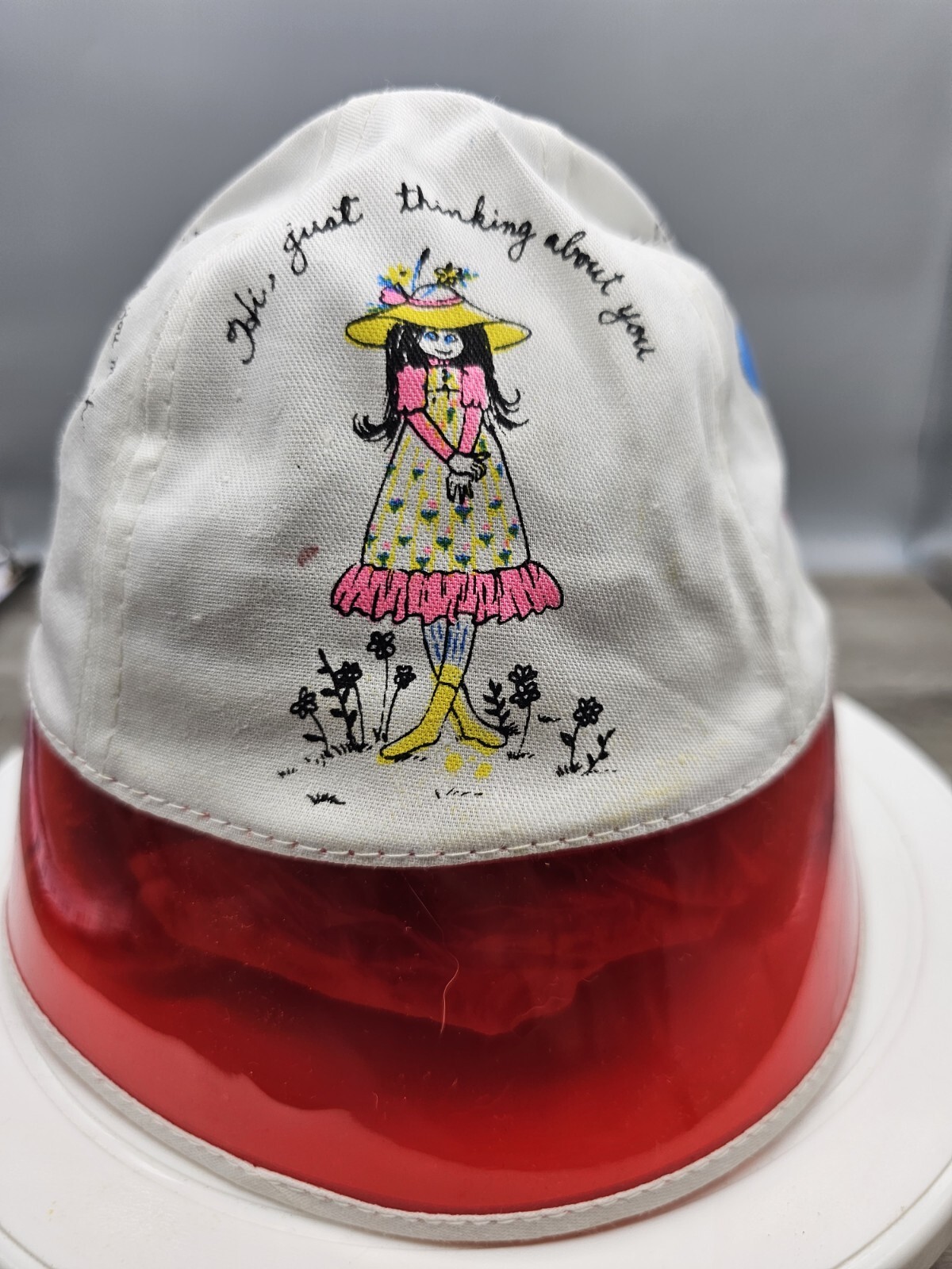 Vitg Kids Bucket Hat with Red visor, Just Thinking of You J Hats Beach Hat NOS