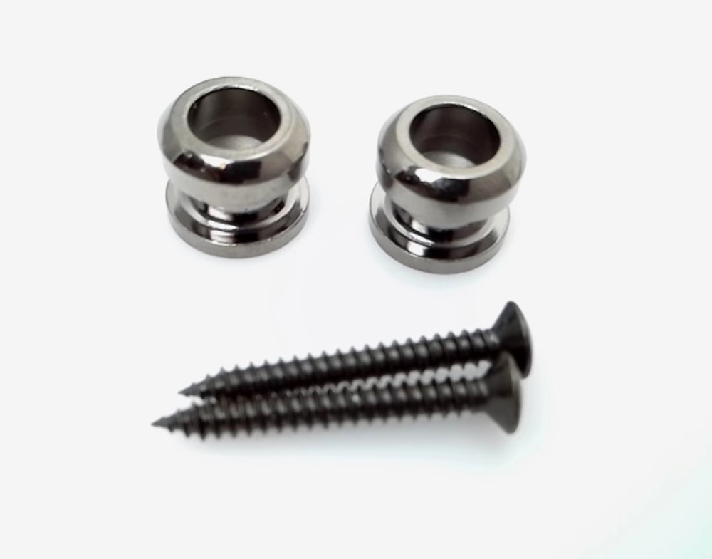 True Custom Shop® SCHALLER Gunmetal Black Strap Lock Buttons For USA Fender