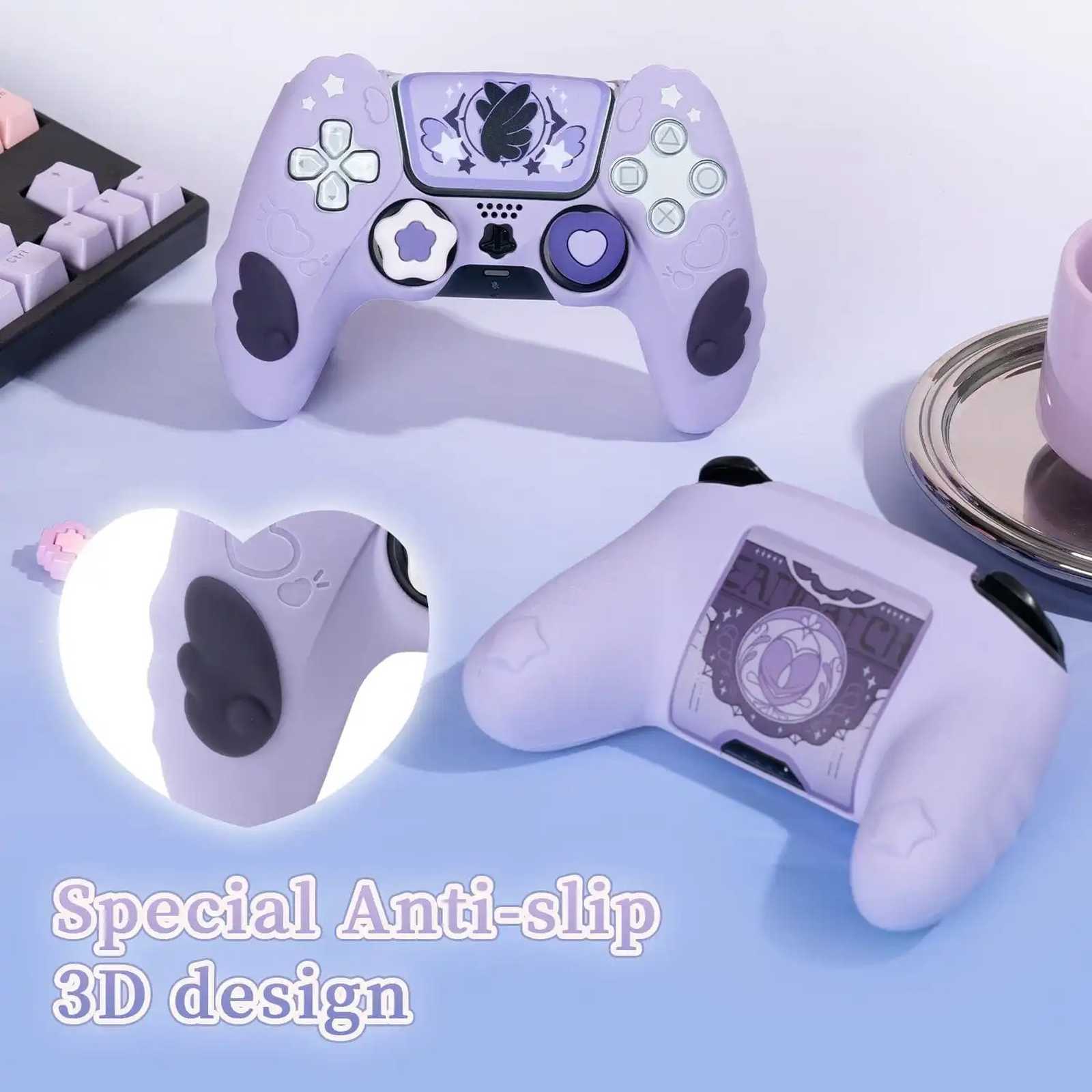 GeekShare Case Cover & Thumb Grips for PS5/SwitchPRO Controller Skin Star Wing