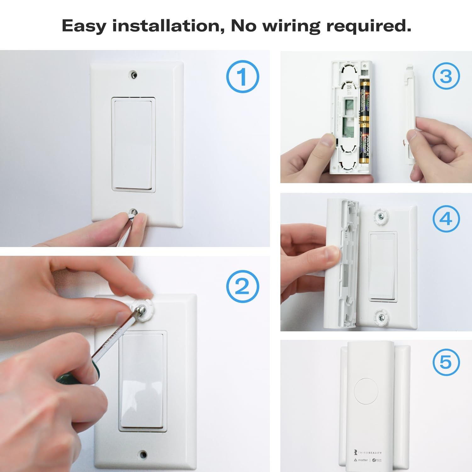 Smart Switch MT1, Matter Over Thread, Retrofit for Toggle/Rocker Switches, No...