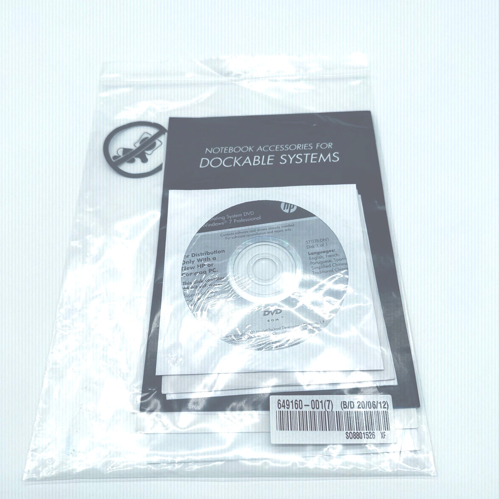 HP Windows 7 CD Disc Notebook Accessories for Dockable System Recovery DVD