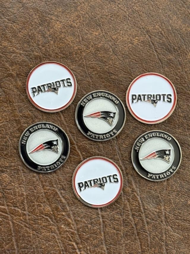 NEW ENGLAND PATRIOTS  NFL LOGO 6 GOLF BALL MARKERS "6 Pack Deal"
