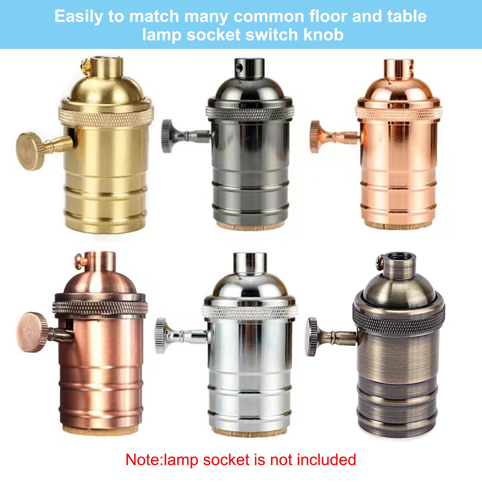 2Pcs, Lamp Turn Switch Knob Replacement Twist Knobs Extension 20mm Brass Tone