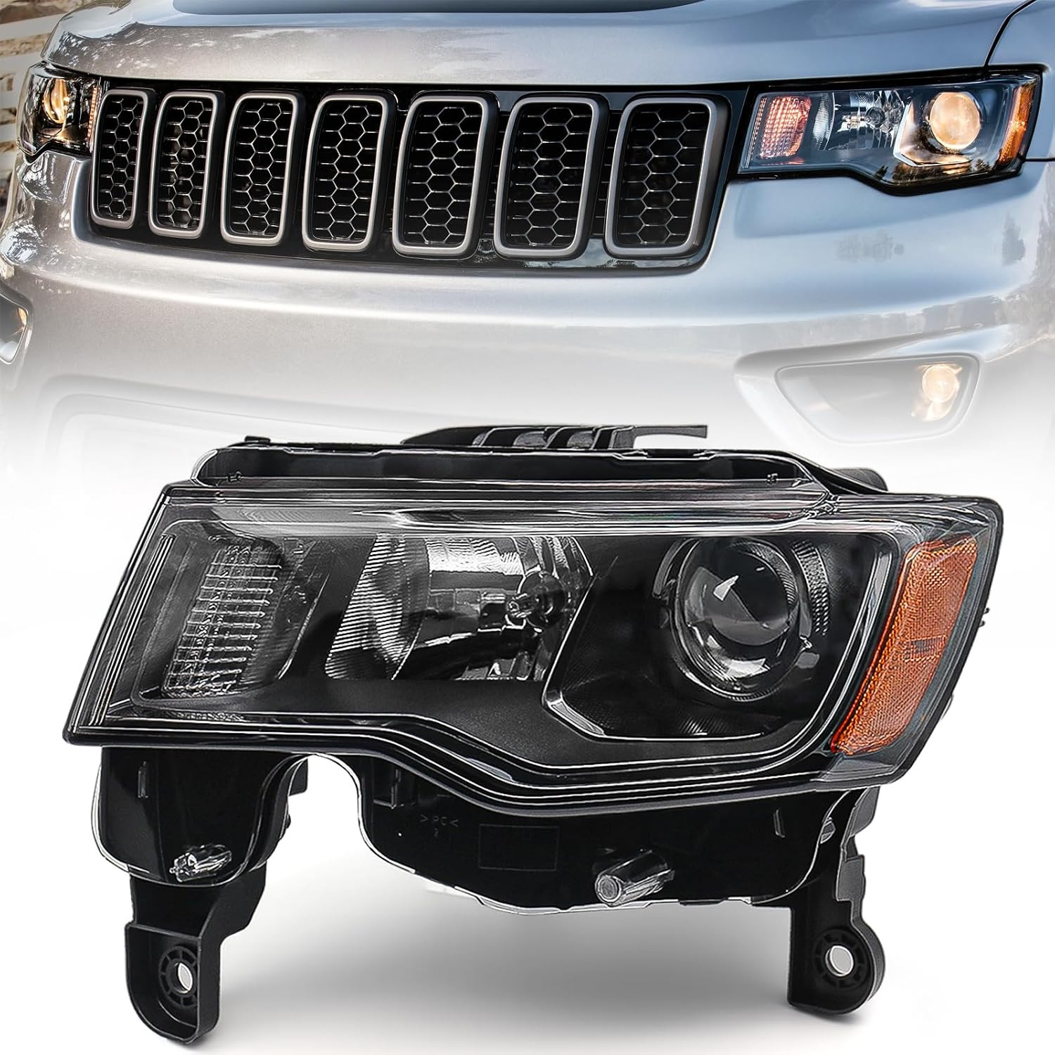 Left Headlight Assembly for 2017-2021 Jeep Grand Cherokee [Only for Halogen Mode