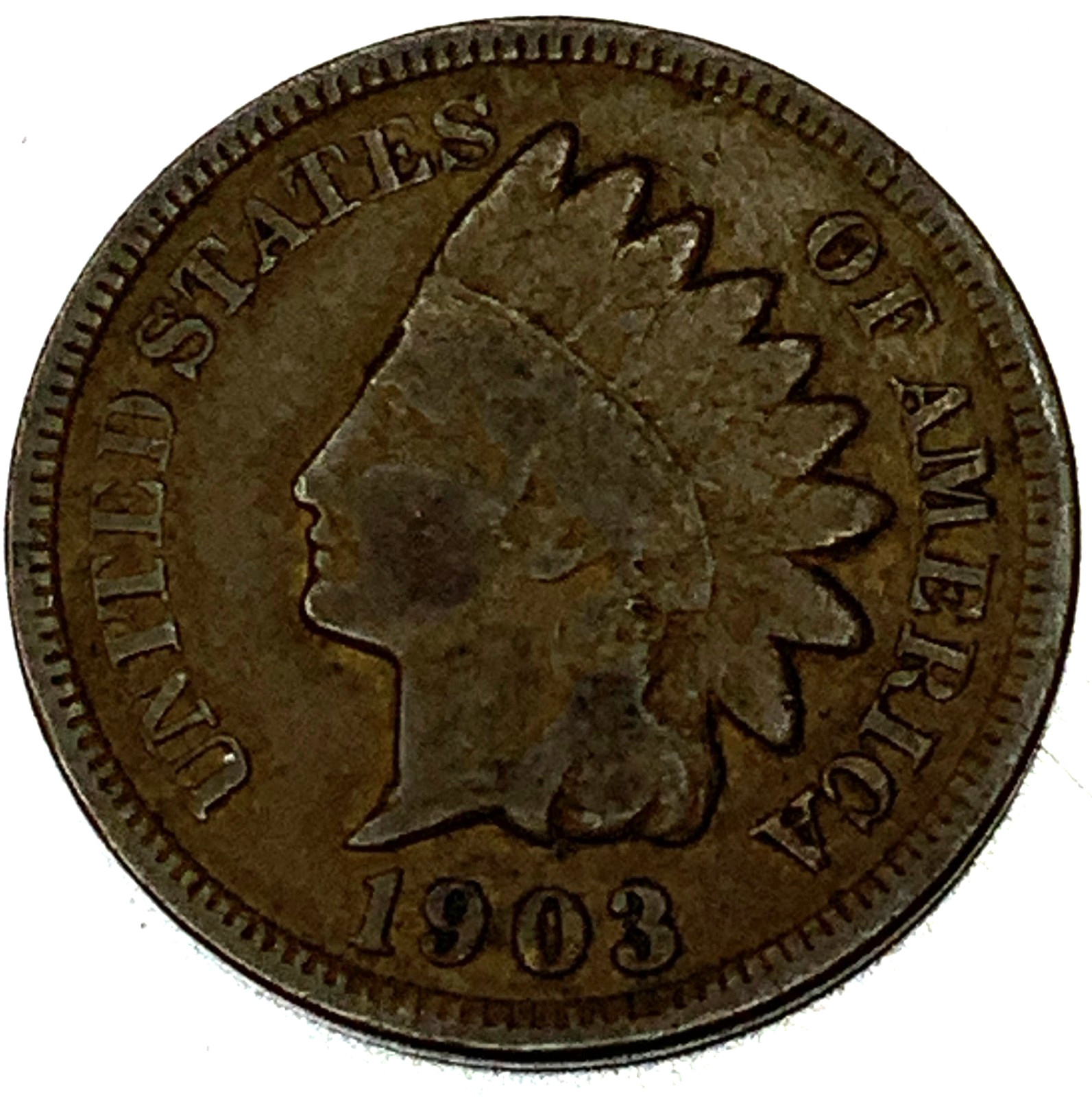 1903 Indian Head Cent VG Very Good Condition Coin - ST375