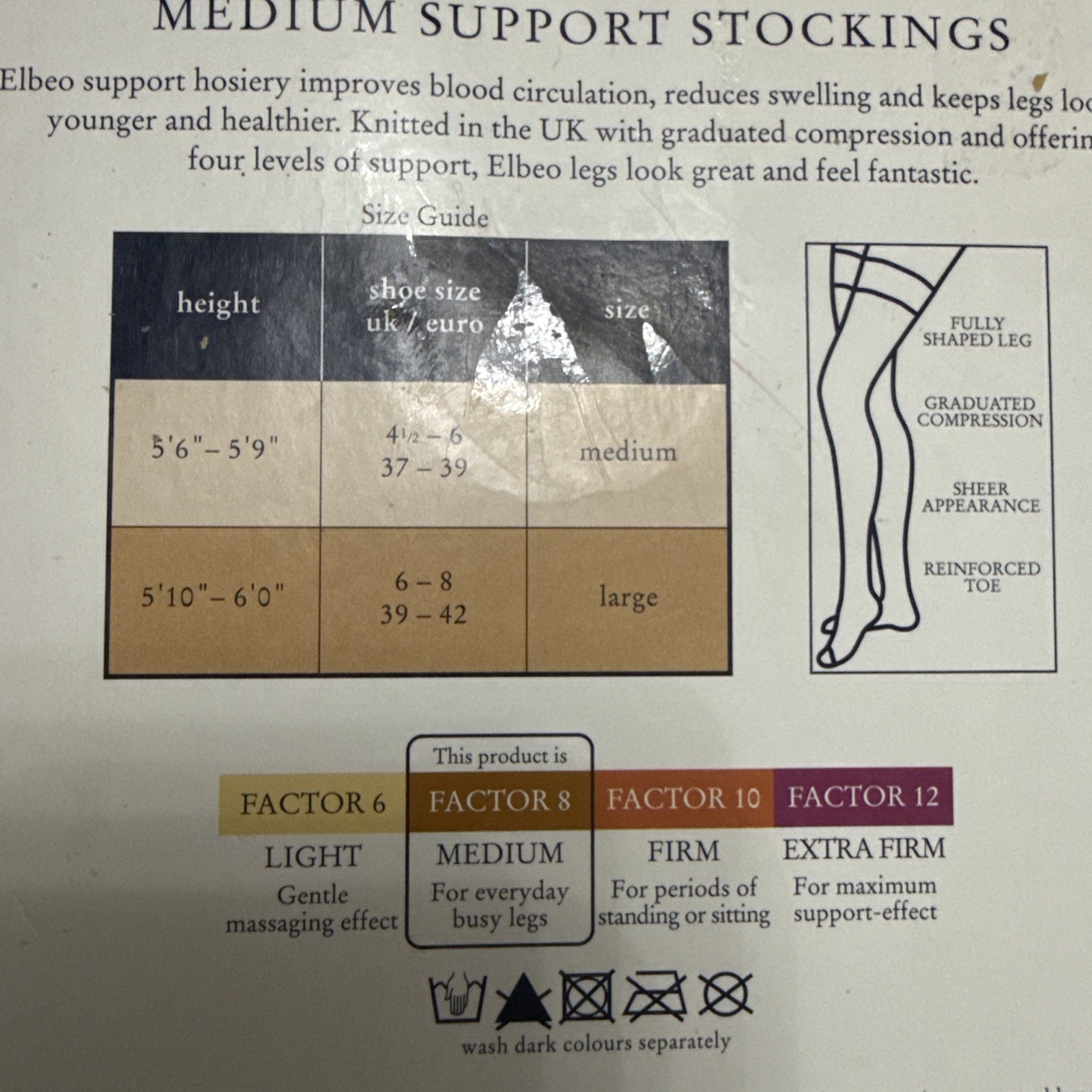 Elbeo Sheer Magic Stockings Medium Support 20 Denier, size Medium