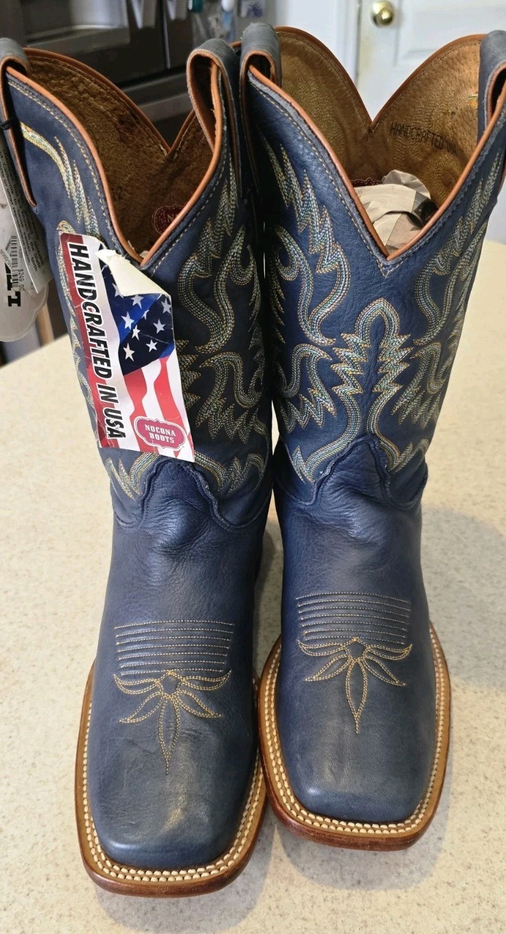 Nocona Cowboy Rancher Boots Men's 9.5B Sq. Toe Handcrafted  USA (Fits Narrow 9)