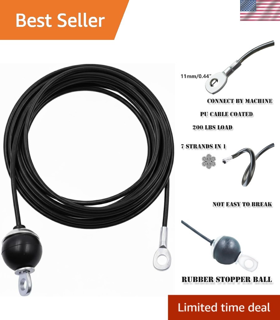Universal Fitness Cable with 300LB Load Capacity - Perfect for All Gym Systems