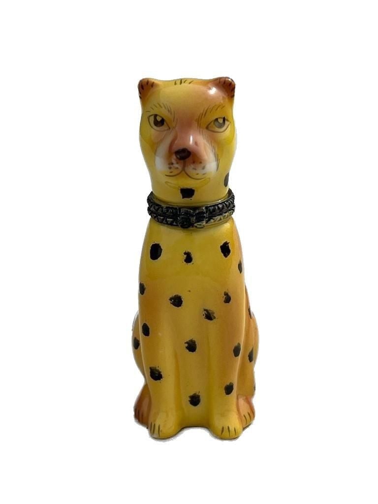 Nomoges Porcelain Cheetah Hinged Trinket Box