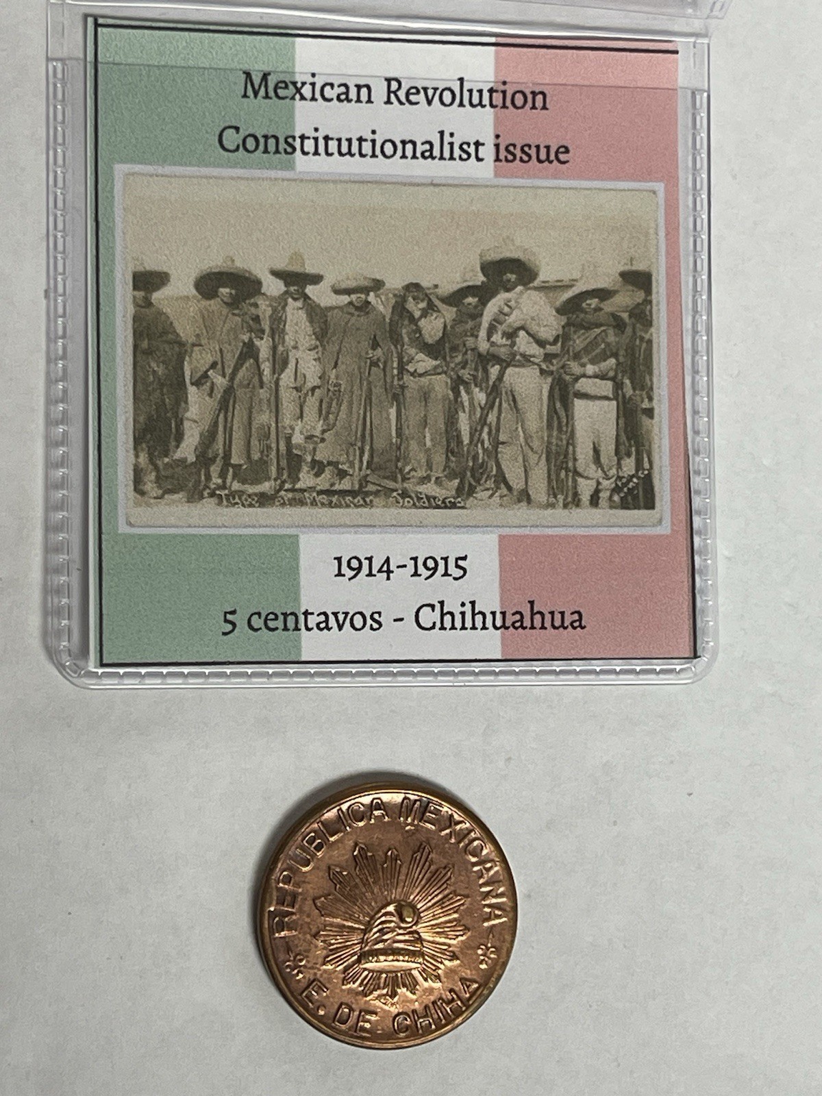 1914 Mexican Revolution Copper 5 Centavos Nice Original Condition Die Crack