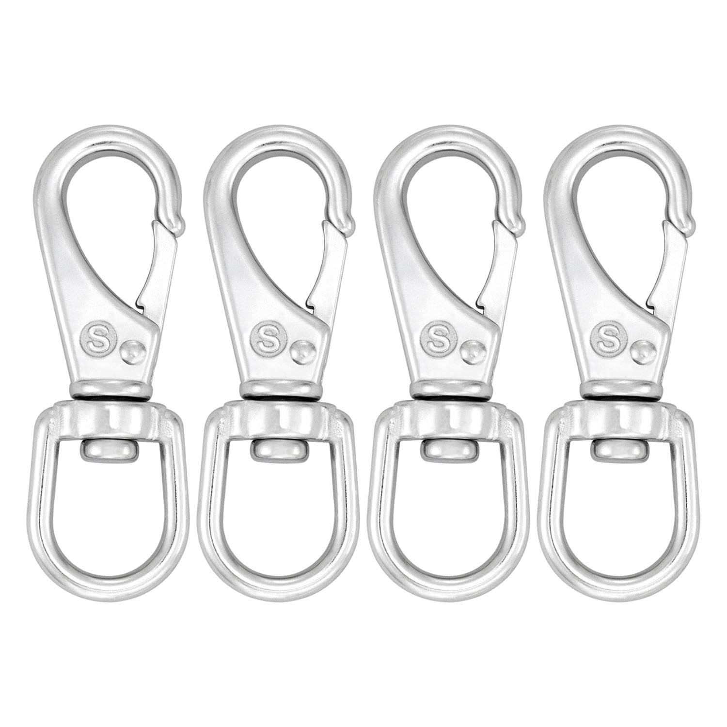 SHONAN Stainless Steel Flag Clips for Flagpole Rope- 4 Pack 3.5 Inch Swivel S...
