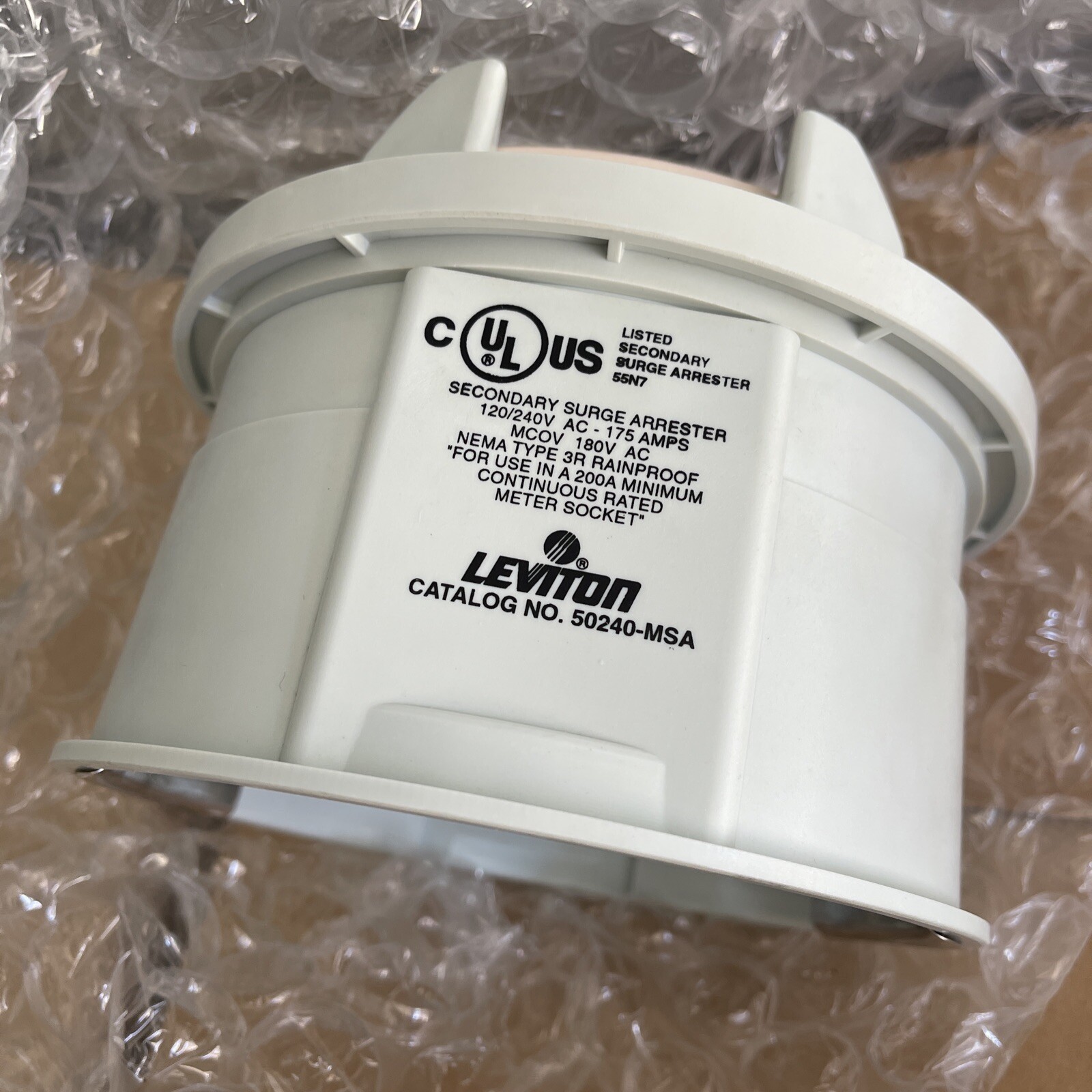Leviton 50240 MSA 120/240V 200 Amp Meter Socket Second Surge Arrestor Qty Avbl