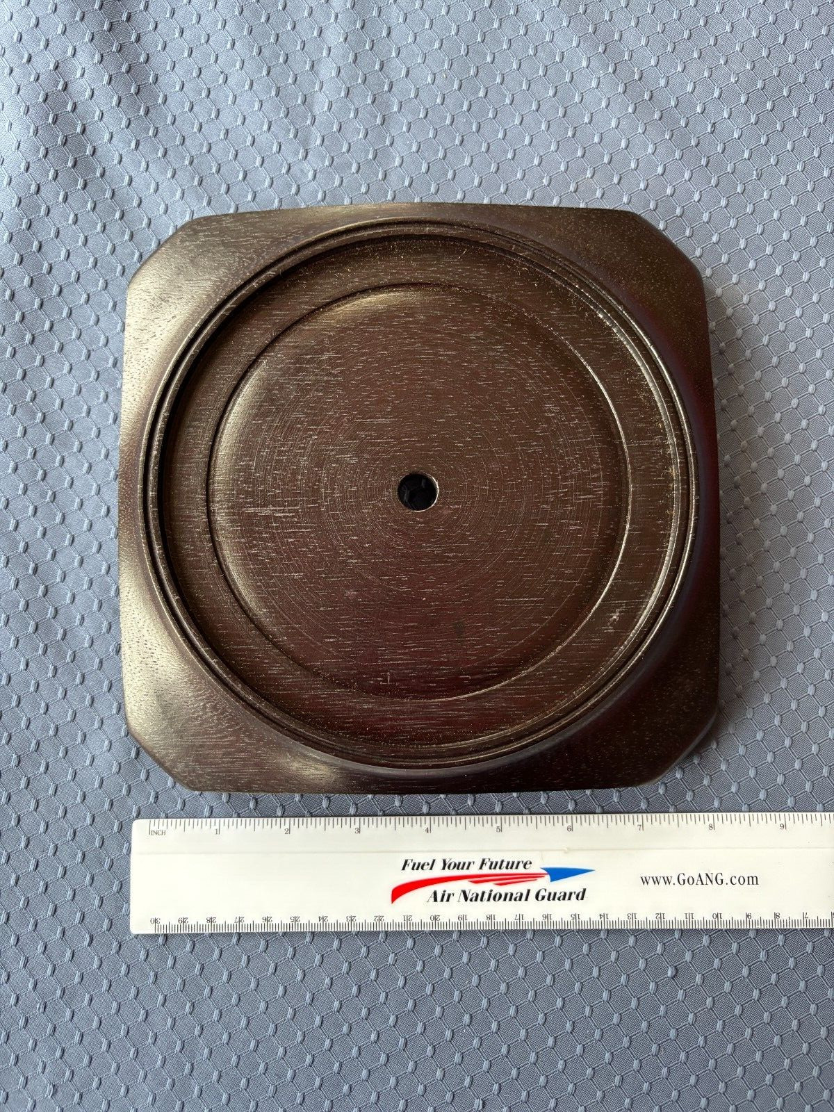 Vintage NOS 8" Mahogany Finish Lamp Base Round Footed Lamp Base Sculpture Stand