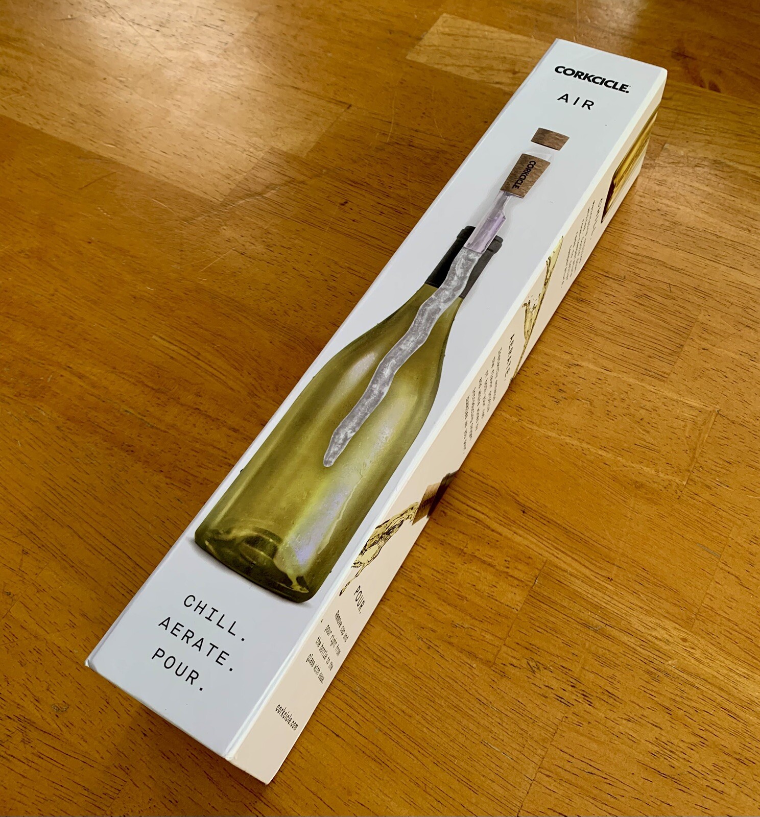 CORKCICLE AIR  Wine Chiller Stick, Freezable Reusable Bottle Cork, NEW Open BOX
