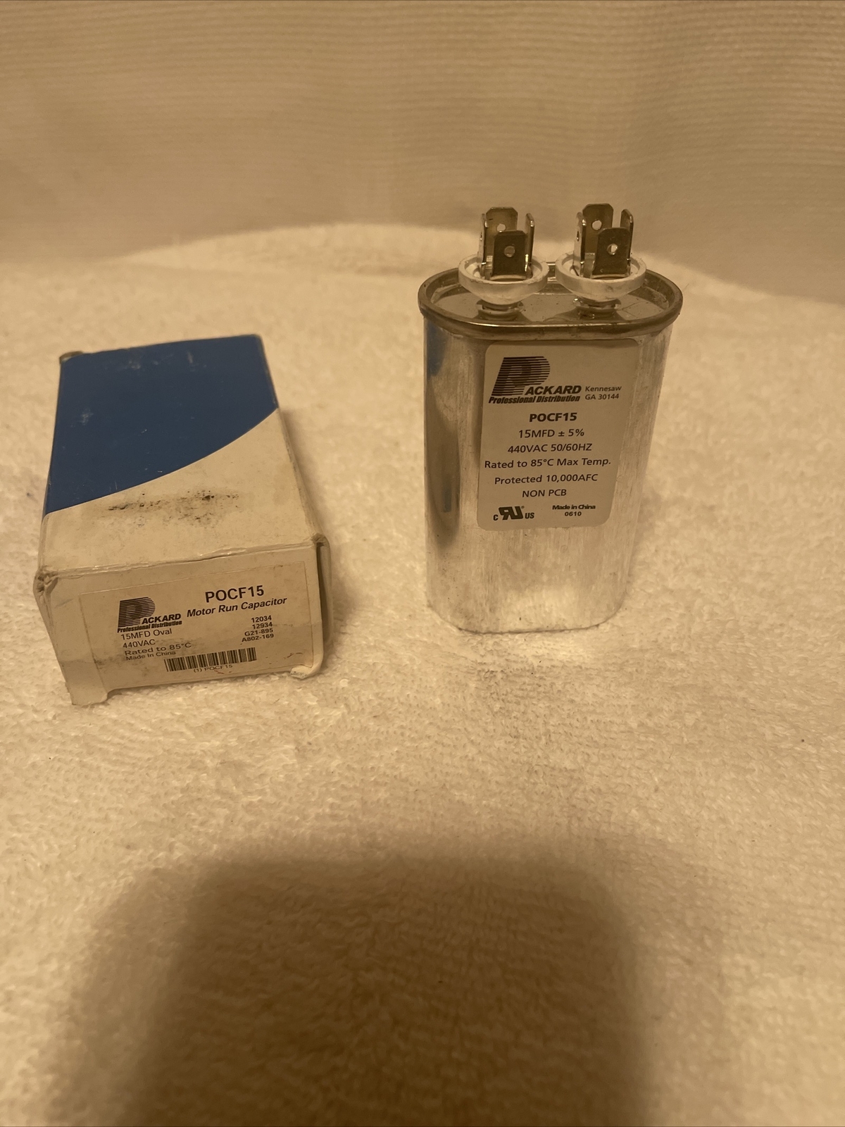 POCF15 Packard 15mfd 440V Oval Run Capacitor