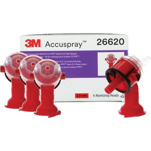 3M 26620 Accuspray Paint Spray Gun Nozzle Refills for PPS 2.0, 2 mm, Red, 4-pk