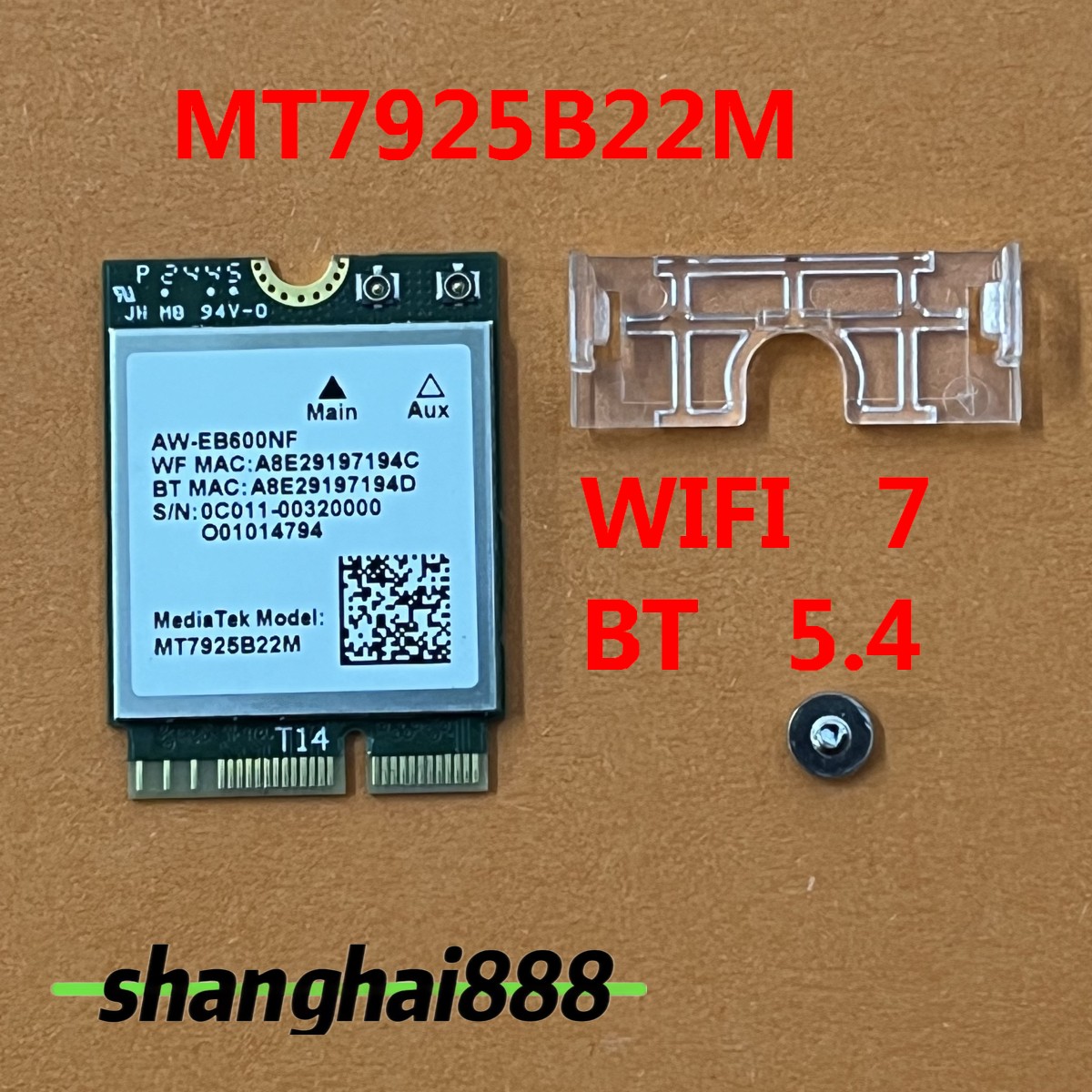 AMD Mediatek RZ717 MT7925B22M M.2 WIFI 7 WLAN card Bluetooth 5.4 AW-EB600NF