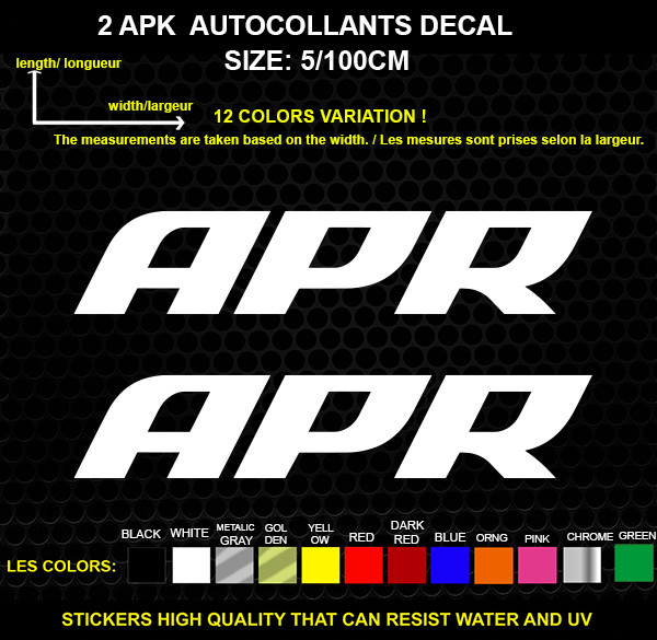 2 APR LOGO sticker Genuine decal sticker WATERPROOF