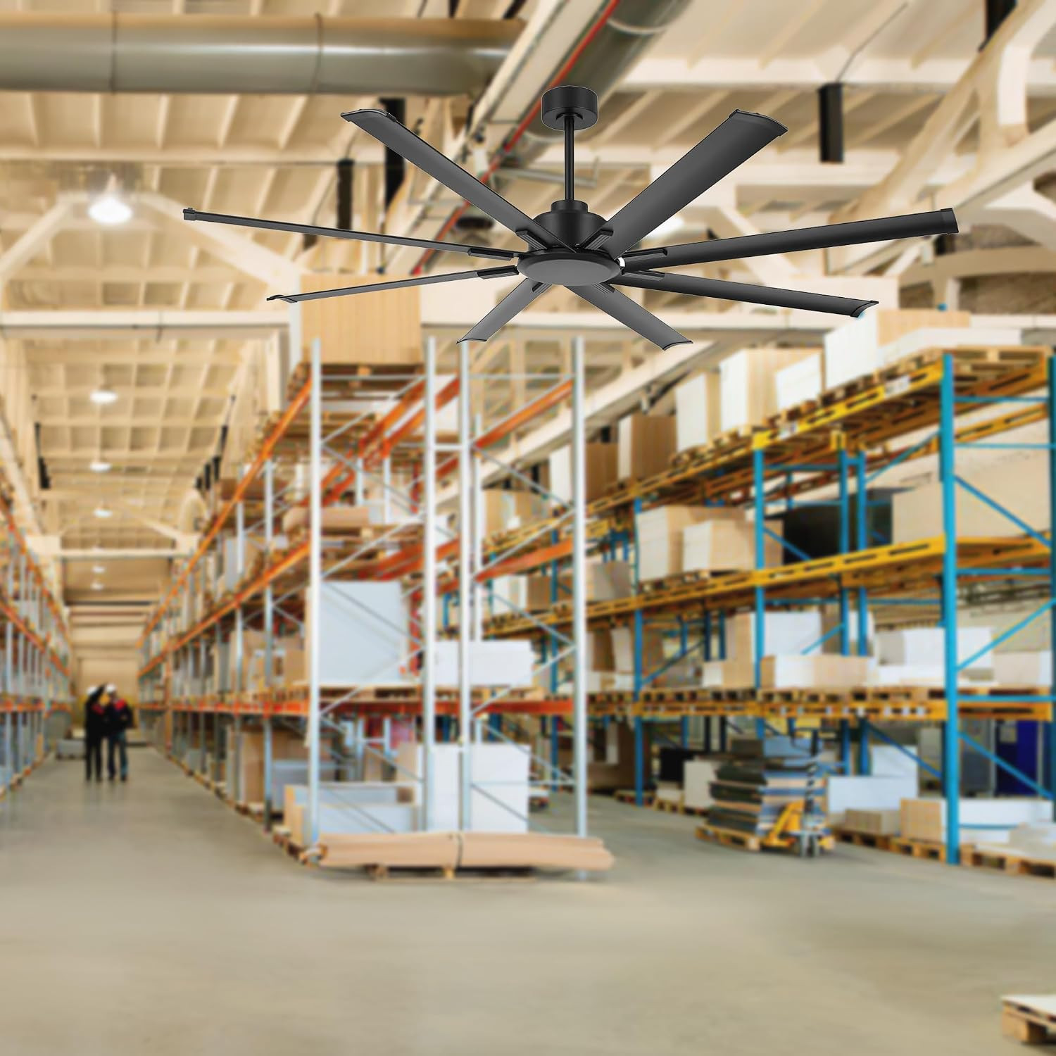 72" Ceiling Fan No Light, Reversible DC Motor, 6 Speed Remote Control, Industria