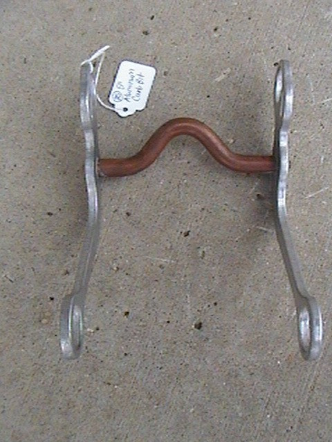 VINTAGE 5" ALUMINUM WESTERN COPPER MOUTHED CURB PORT BIT FOR BRIDLE HEADSTALL