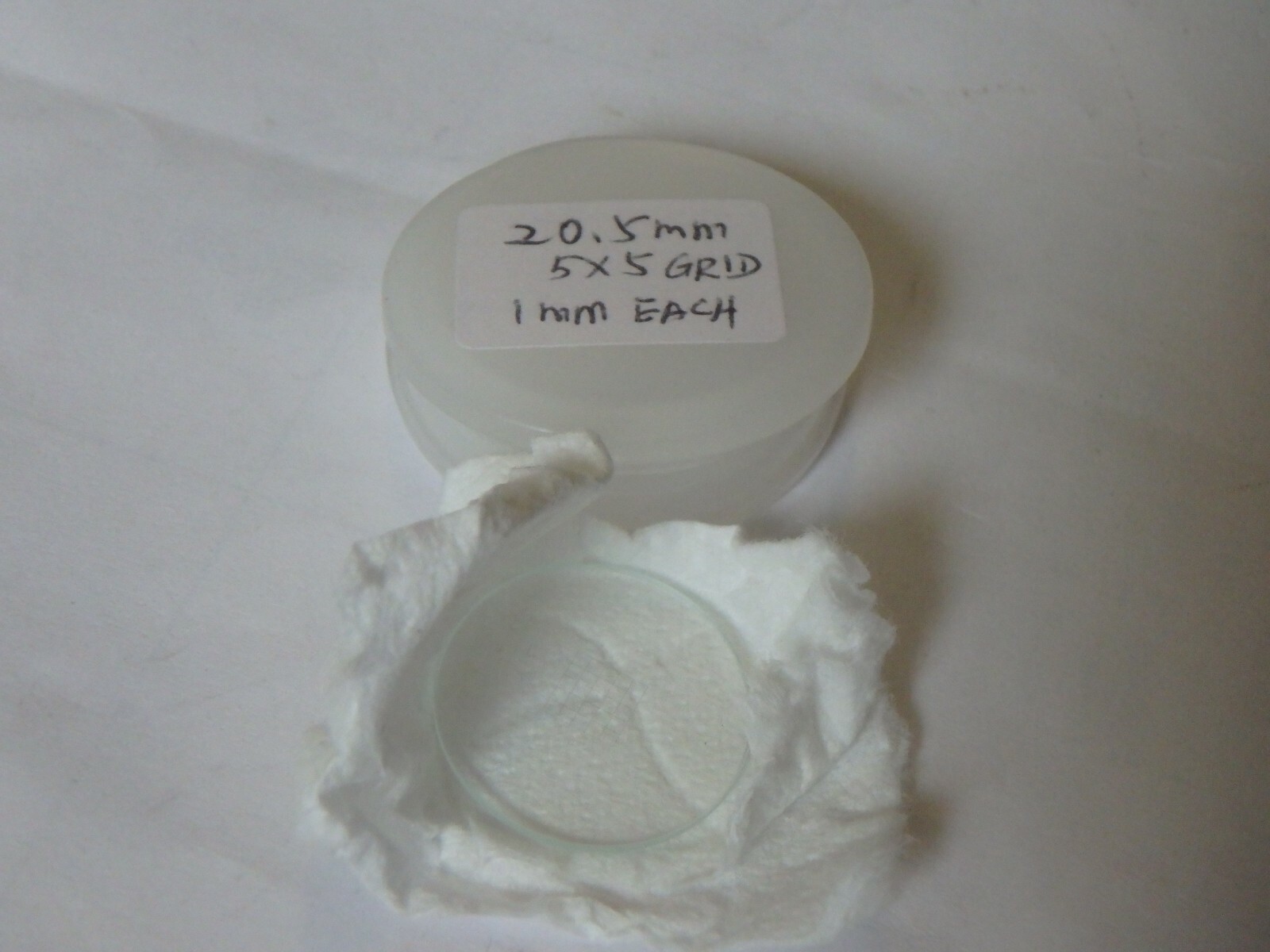 Eyepiece graticule 20.5mm for microscope ; grid 5x5 1mm each