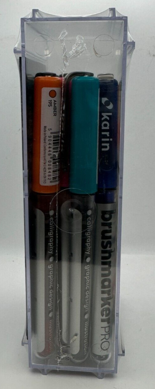 Karin Brush Marker Pro (27C1) 11 Basic Colors + Blender Brand New