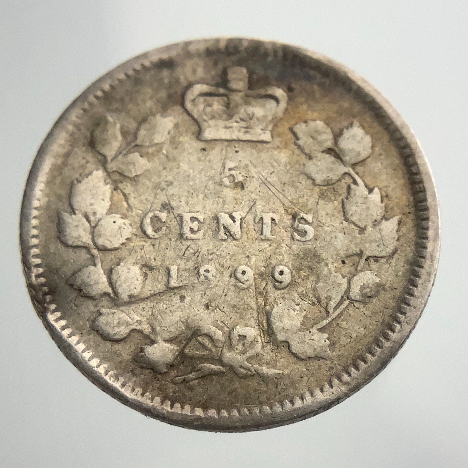 1899 Canada 5 Cents Small Silver KM# 2 Circulated Coin II927