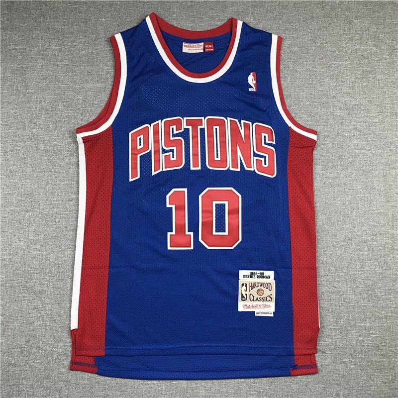 Dennis Rodman #10 Stitched Retro Blue ﻿SportShirt Adult Size: S-XXL