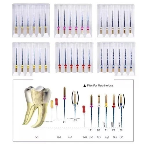Dental Niti Heat Activated Endodontic Root Canal Files Machine Engine 13 Sizes