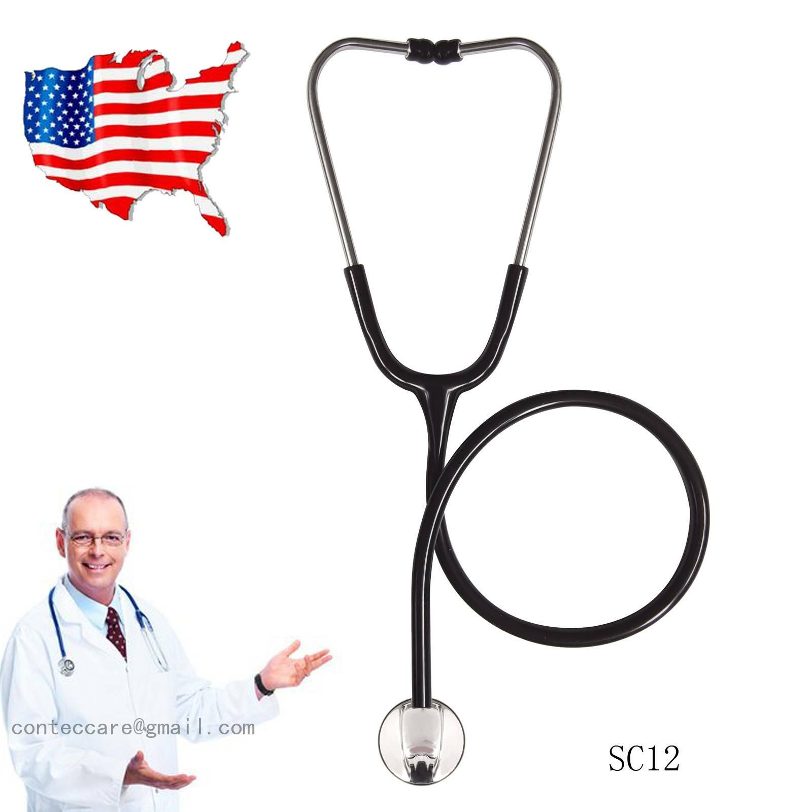 USA CONTEC Head Stethoscope Medical for Doctor Nurse  Student Adult Size,black