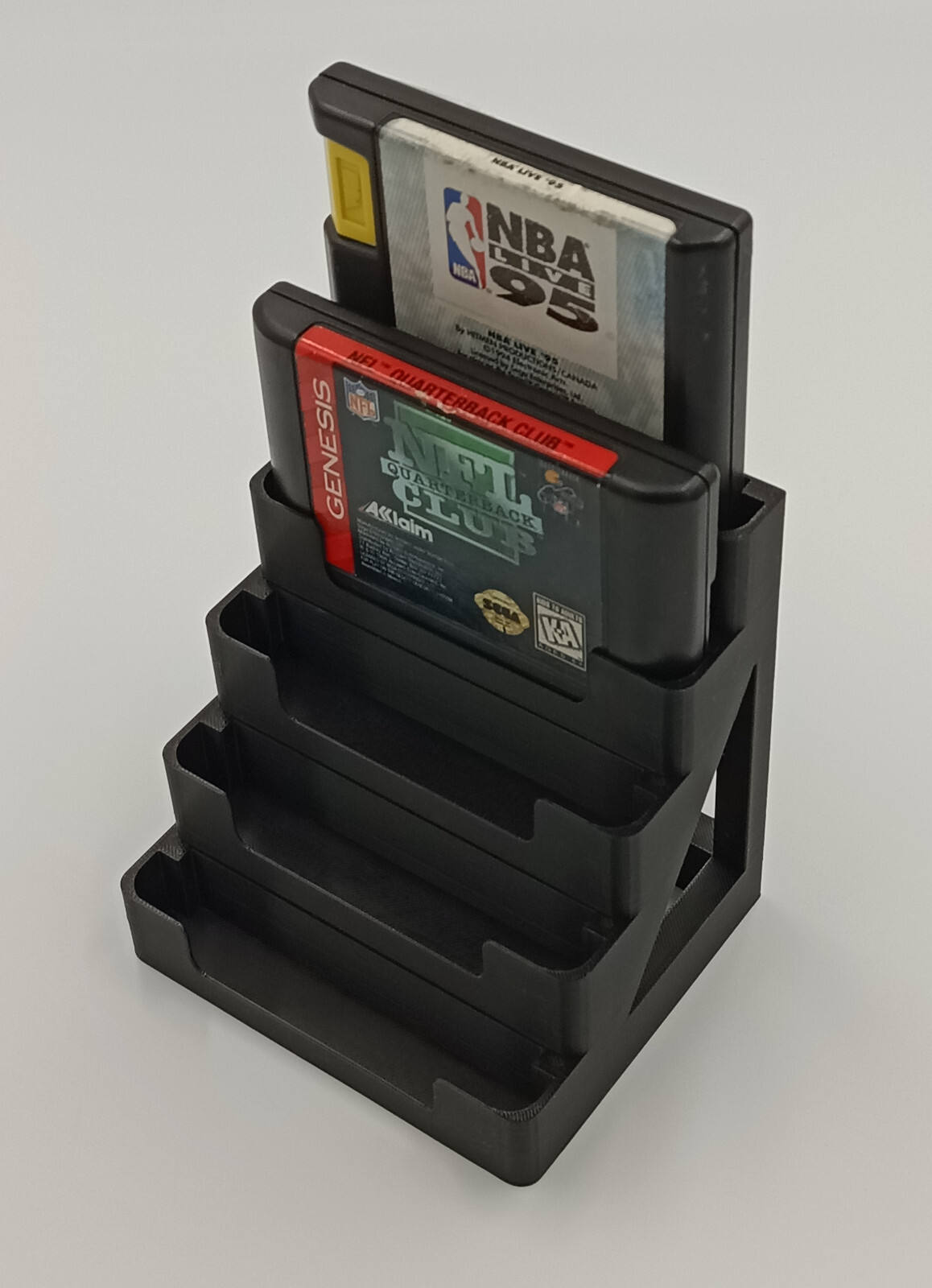 Sega Genesis Display Stand Tower Holder Case - Holds 5 Games