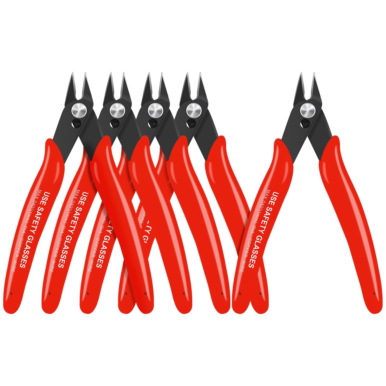 5pcs Wire Cutters Micro Flush Cutters with Spring Wire Cutting Pliers