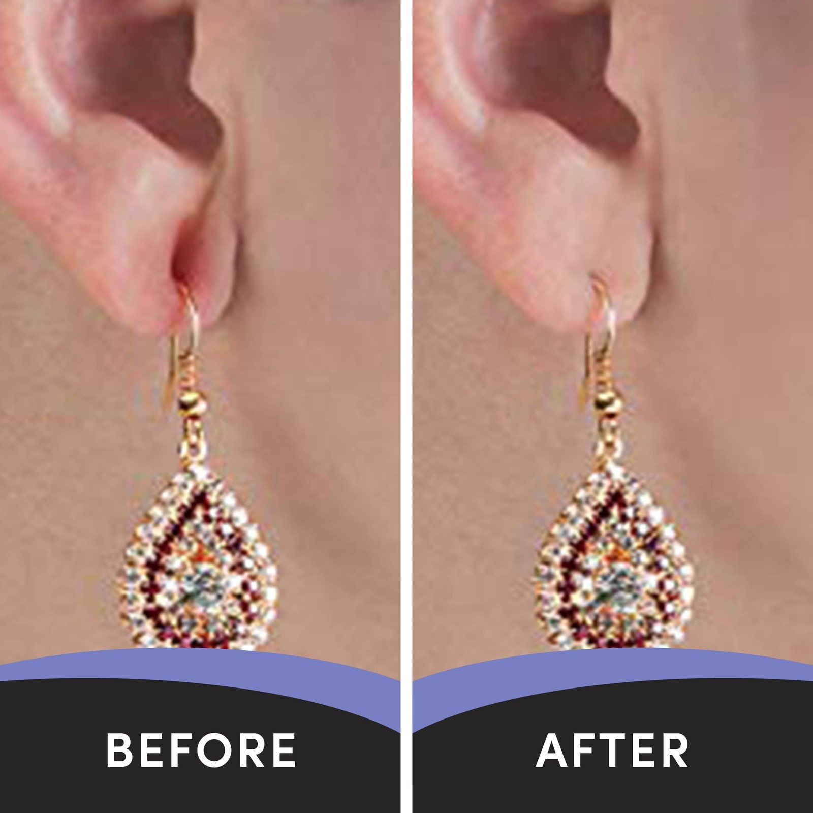 Clear Earring Support Patches  Earring Backs Droopy Ears - Ear Care (60 Patches)