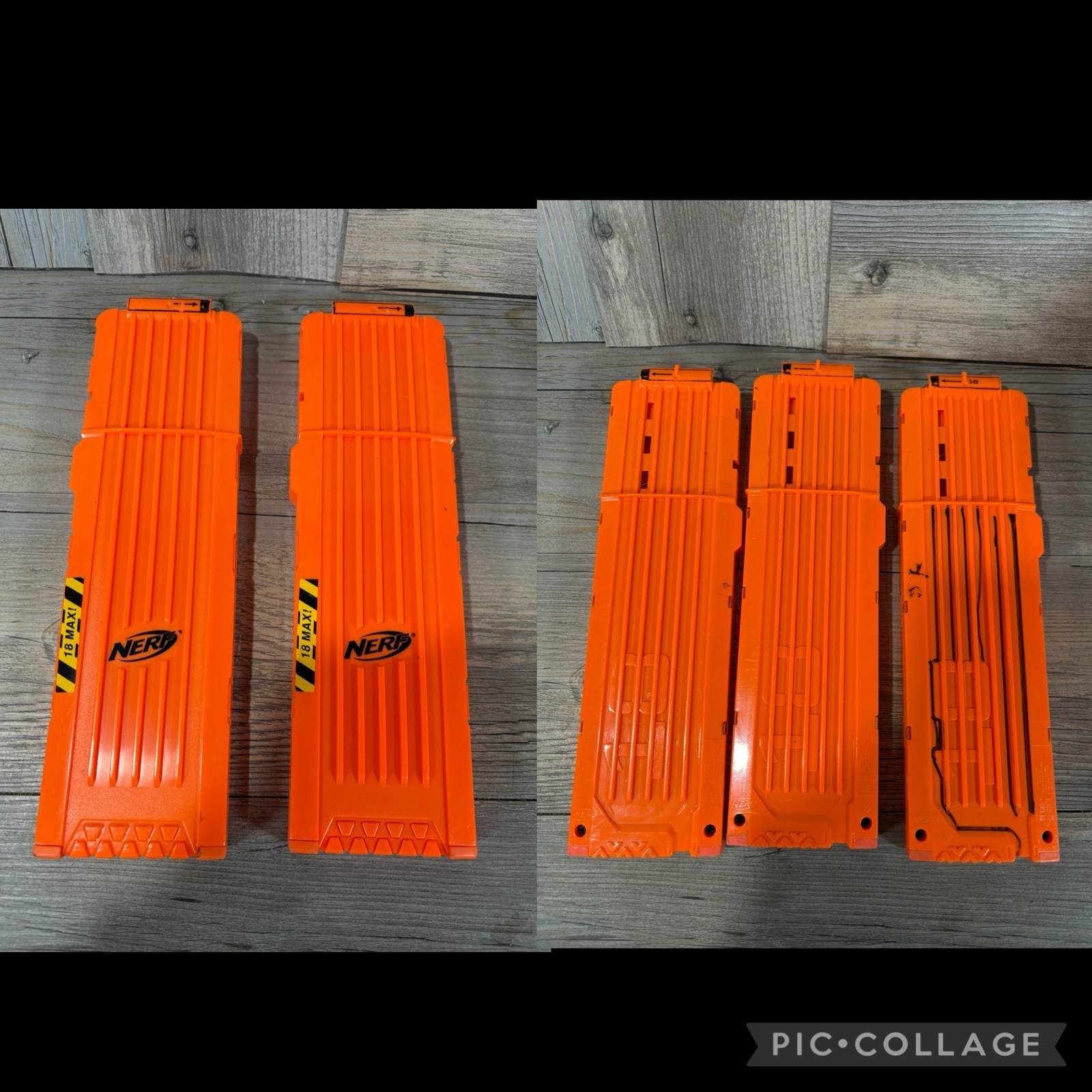 Nerf N-Strike Lot of (5) 18 Max Round Dart Gun Ammo Clip Magazine NO DARTS