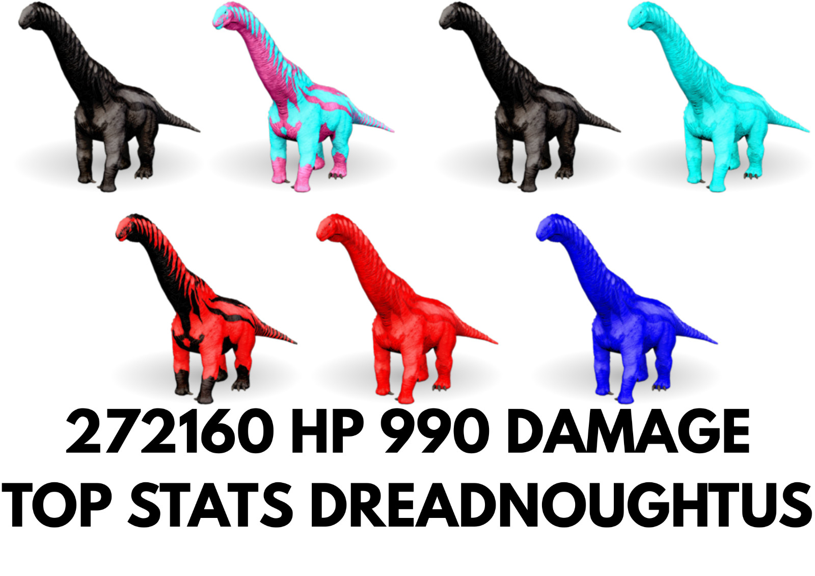Dreadnoughtus 990 DMG 272160 HP Clone & Eggs Ark Survival Ascended Official PVE