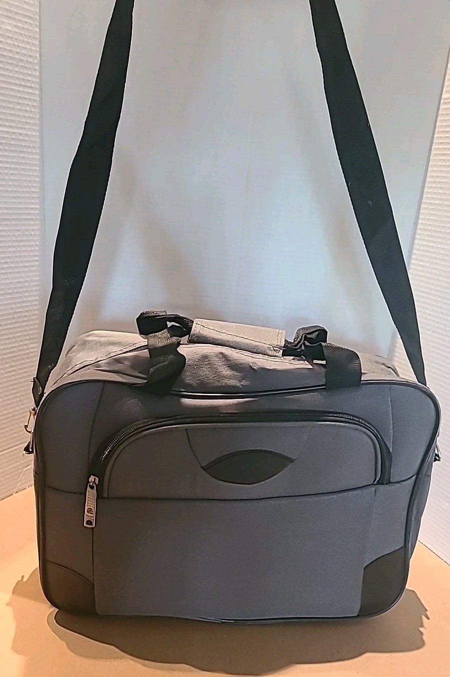 Unbranded Shoulder Bag- Grey- 2 Compartments- 15"x10"x6"- Polyester