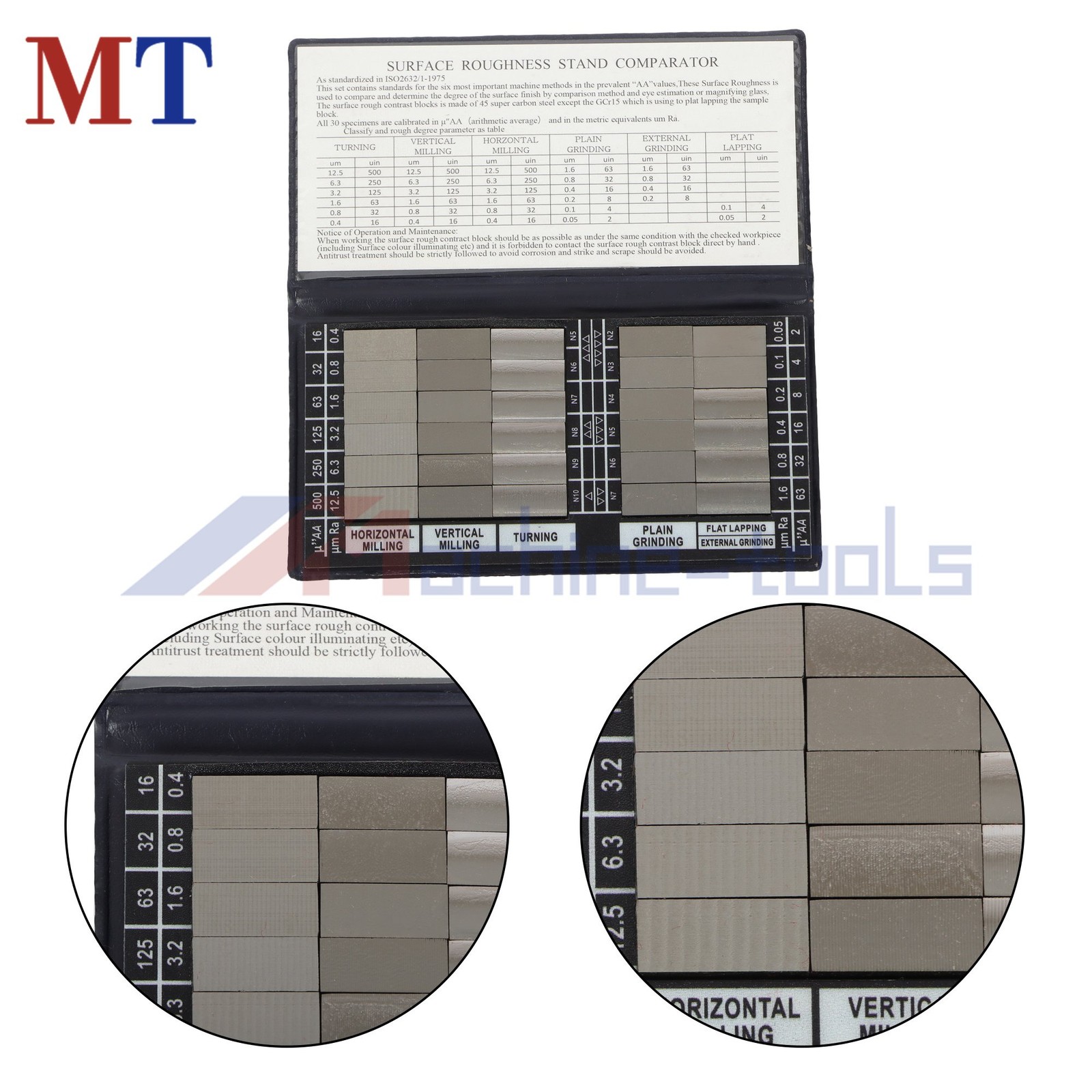 30Pcs Machining Finishing Comparator, Durable Steel Roughness Standard Block
