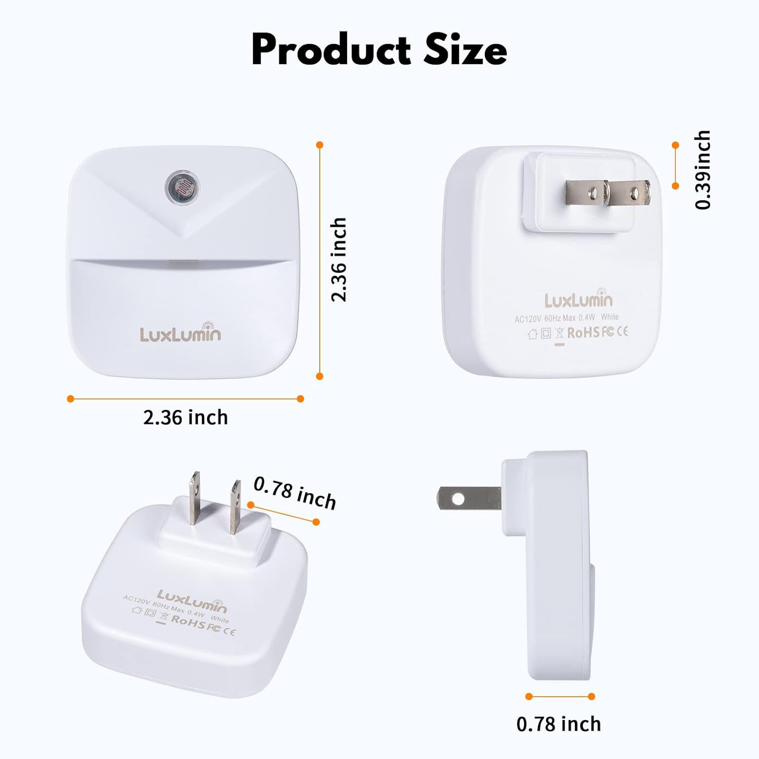 LED Night Light, Lights Plug into Wall with Dusk-to-Dawn Daylight White