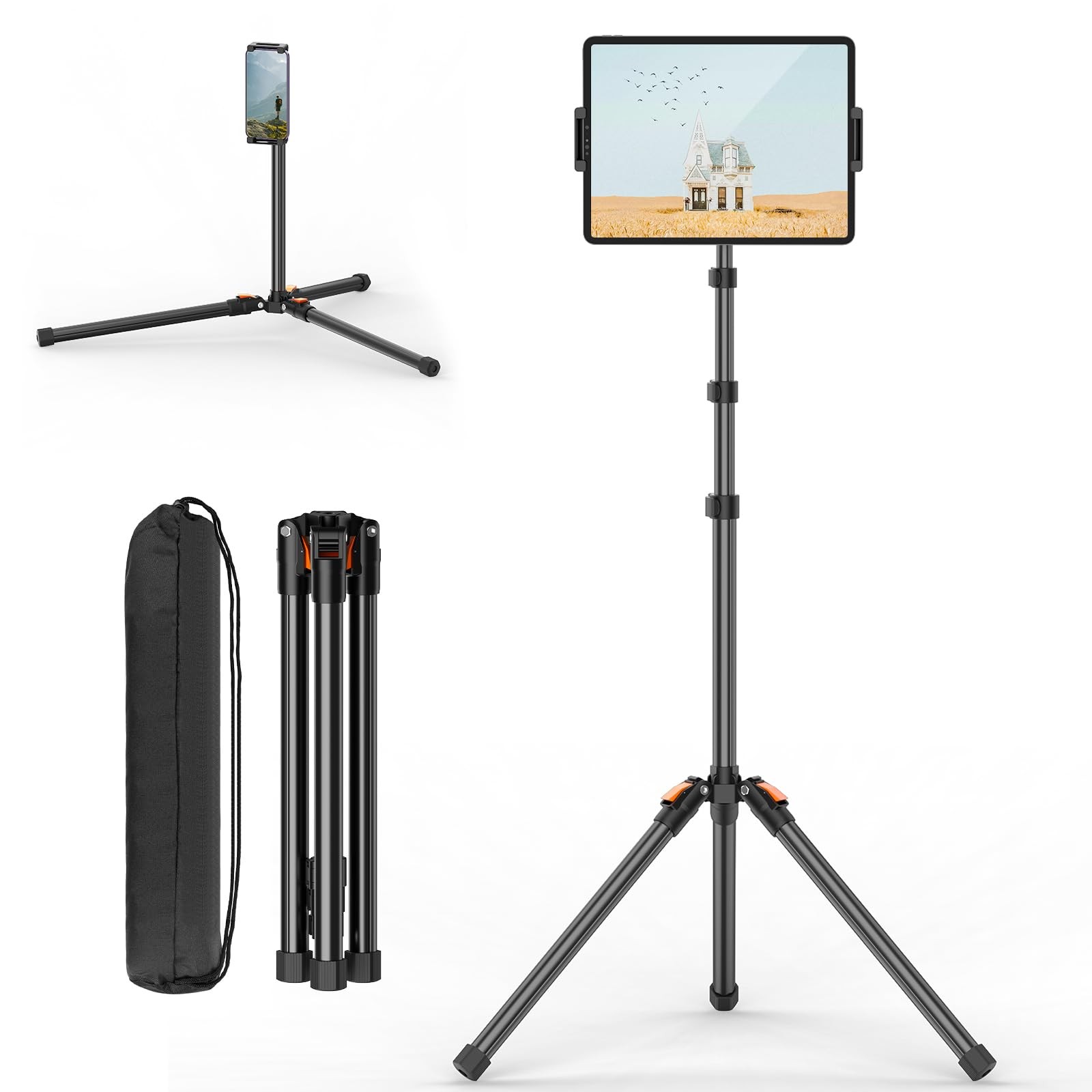 Xxzu 72In Tablet Floor Stand Tripodtablet Stand Floor 360 Ball Headheight