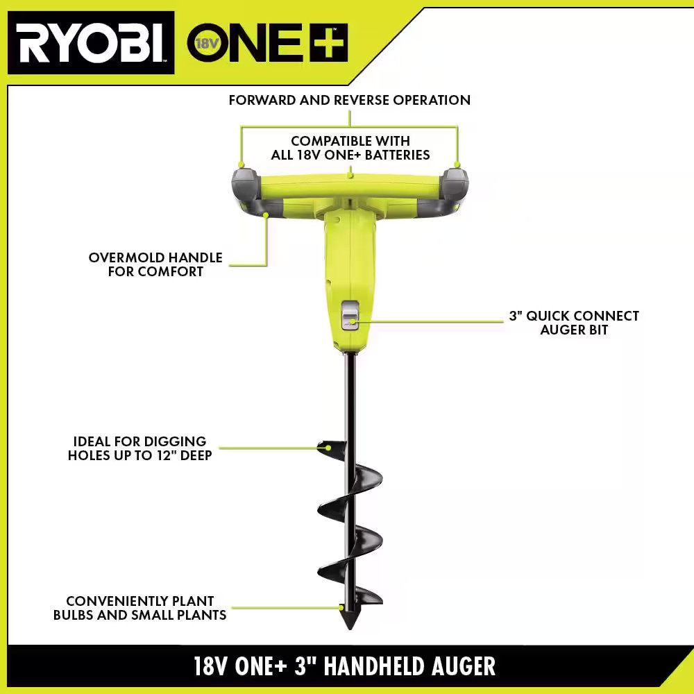 ONE+ 18V Cordless Earth Auger with 3 In. Bit (Tool Only)