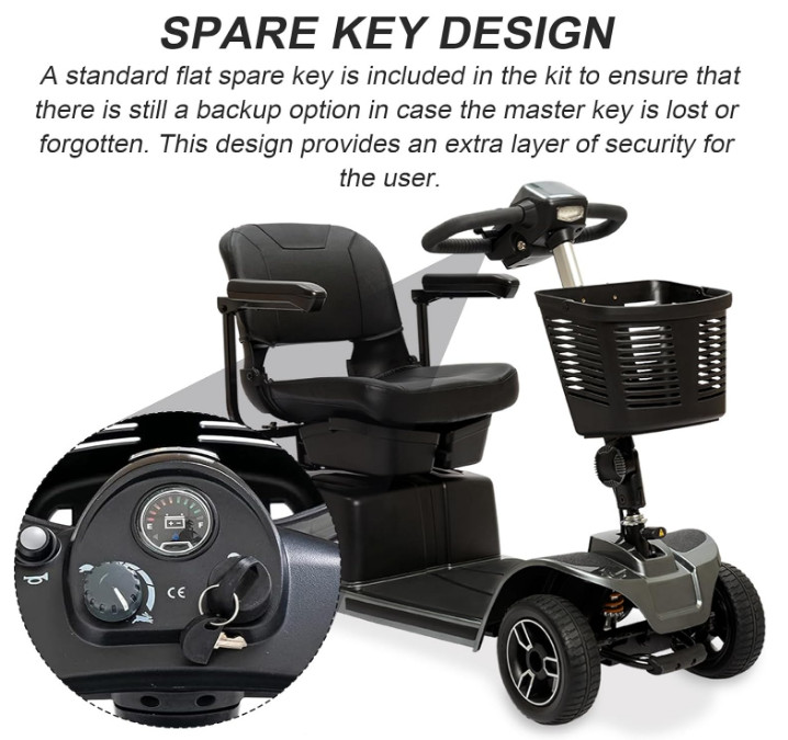Pride Mobility Scooter Replacement Key Set Compatible with Go-Go Elite Traveller