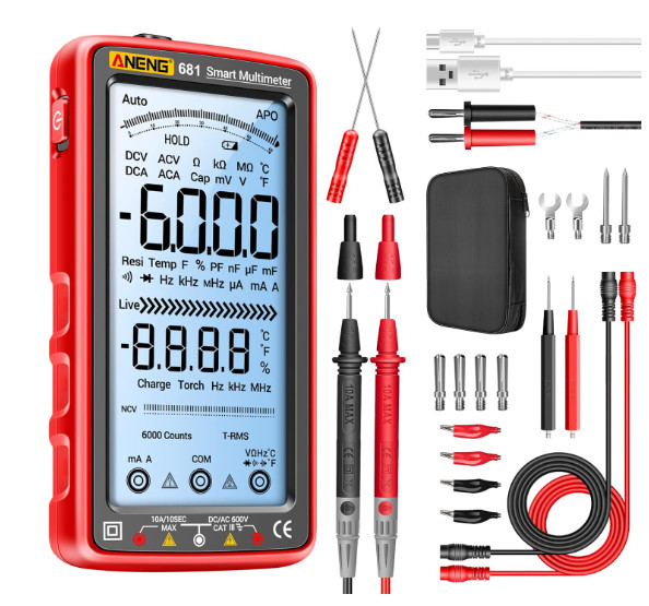 ANENG 681 Digital Multimeter Auto Ranging AC/DC Voltage NCV Rechargeable Tester
