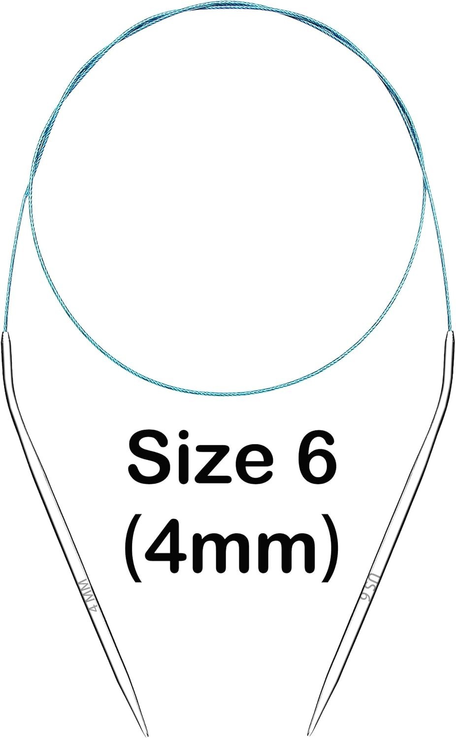 40 Inch Knitting Needles Size 6 Metal Magic Loop Circular Knitting Needles St...