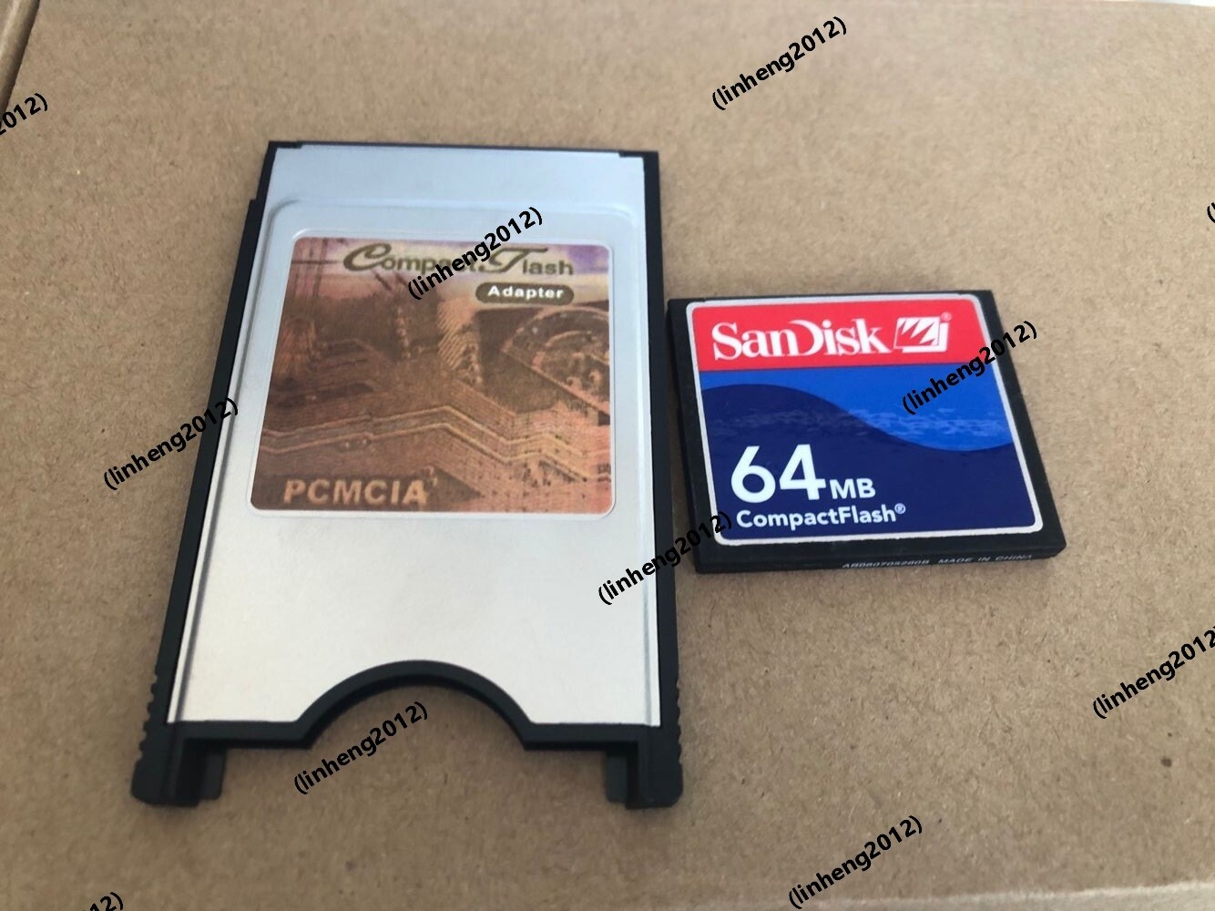 SANDISK  64MB Compact Flash +ATA PC card PCMCIA Adapter JANOME Machines