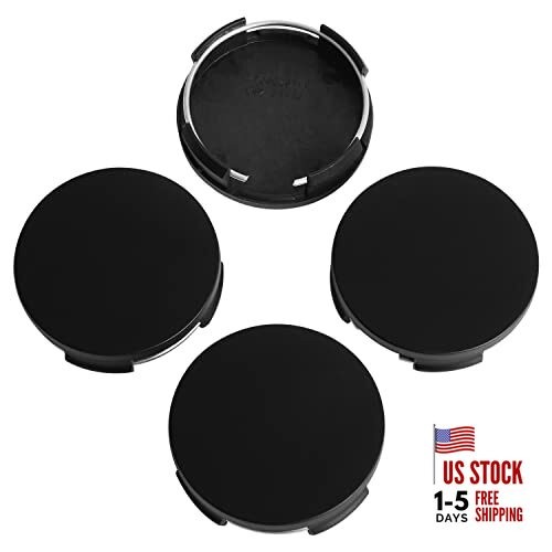 2.5Inch 63MM Wheel Center Caps, Pack of 4 Outer 63MM , Inner 61MM Matte Black