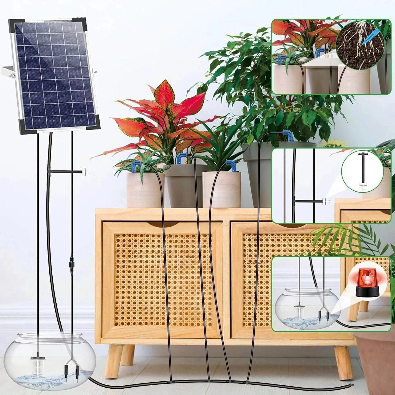 5W Solar Drip Automatic Irrigation Kit Self Watering Irrigation System,New,g