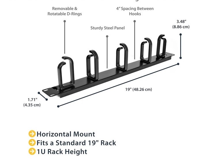 Vertical 40U Server Rack Cable Management Bundle w/ 19" Server Rack